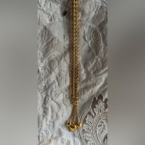 Puffy Hearts Goldtone Necklace